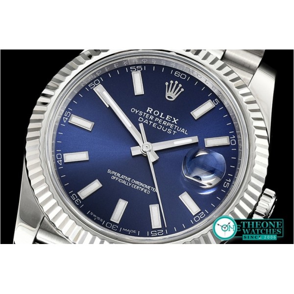 Rolex - DJ2 41mm Jub Flt SS/SS Blue/Stick Noob A3235