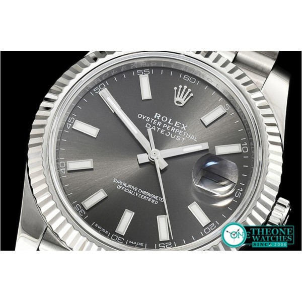 Rolex - DJ2 41mm Jub Flt SS/SS Grey/Stick Noob A3235