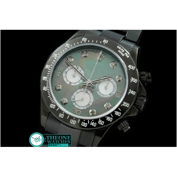 Rolex - PVD/PVD MOP Green Diam Asia 7750 Running Secs @ 6.00