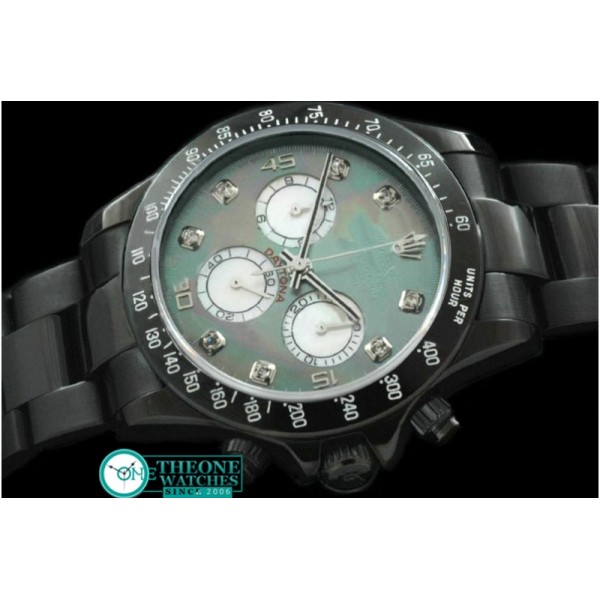 Rolex - PVD/PVD MOP Green Diam Asia 7750 Running Secs @ 6.00