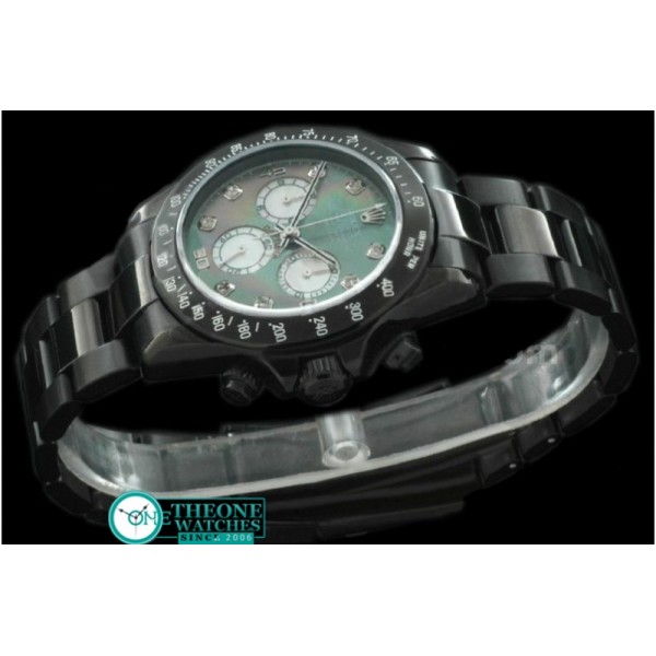 Rolex - PVD/PVD MOP Green Diam Asia 7750 Running Secs @ 6.00