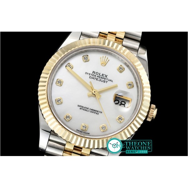 Rolex - DJ2 41mm Jub Flt Wrap YG/SS White MOP Diam BP A2836