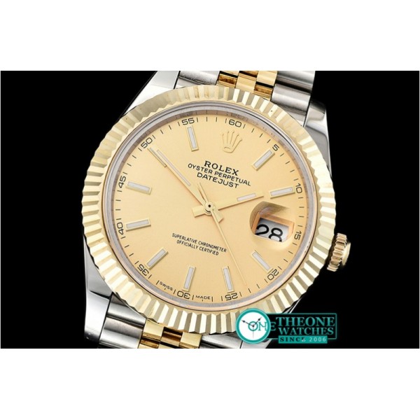 Rolex - DJ2 41mm Jub Flt Wrap YG/SS Gold Stick BP A2836