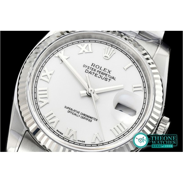 Rolex - DJ 36mm Jub Fluted SS/SS Wht Roman ARF A3135