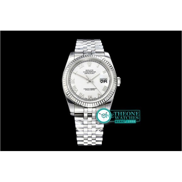 Rolex - DJ 36mm Jub Fluted SS/SS Wht Roman ARF A3135