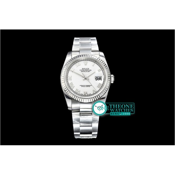 Rolex - DJ 36mm Oyst Fluted SS/SS Wht Roman ARF A3135