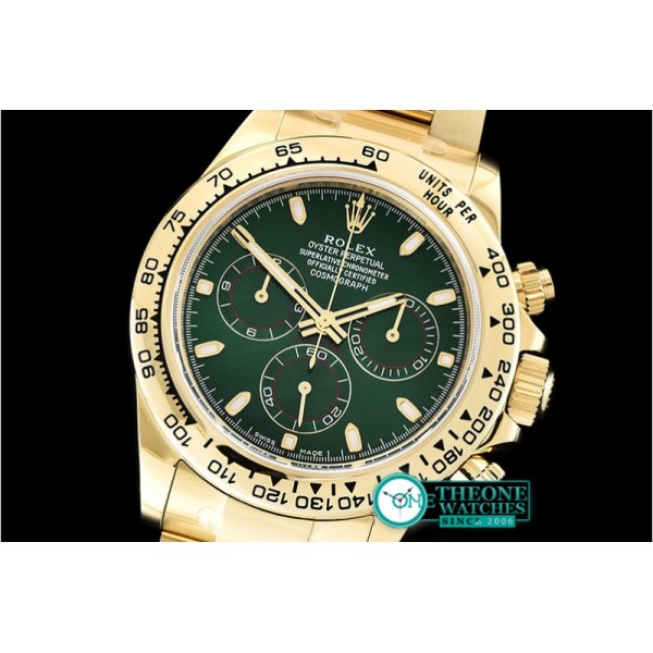 Rolex - Daytona 116508LN YG/YG Green/Stk ARF Asia 4130 Mod