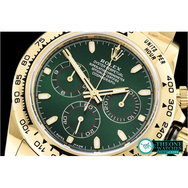 Rolex - Daytona 116508LN YG/YG Green/Stk ARF Asia 4130 Mod