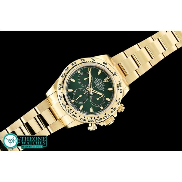 Rolex - Daytona 116508LN YG/YG Green/Stk ARF Asia 4130 Mod