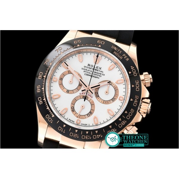 Rolex - Daytona 116515 CER/RG/RU Wht Noob Asia 4130 Mod