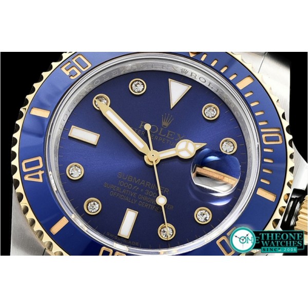 Rolex - Submariner 116613 Cer YG/SS Blue Diam GMF A2836