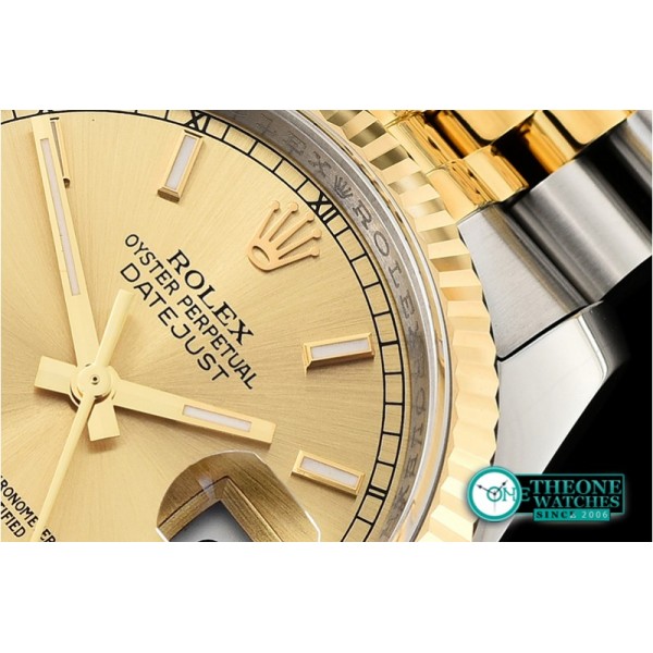 Rolex - Datejust 36mm Flt YG/SS Gold/Stk Jub ARF Asia SH3135