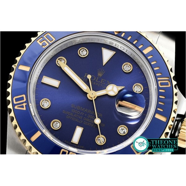 Rolex - Submariner 116613 Cer YG/SS Blue Diam GMF Asia 3135