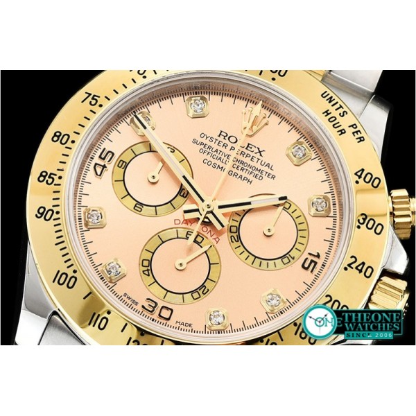 Rolex - Daytona 116523 YG/SS Gold Diam OMF A7750 Mod