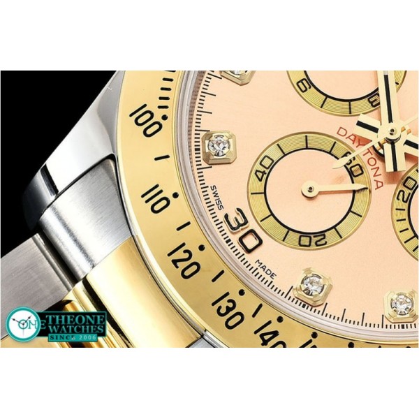 Rolex - Daytona 116523 YG/SS Gold Diam OMF A7750 Mod