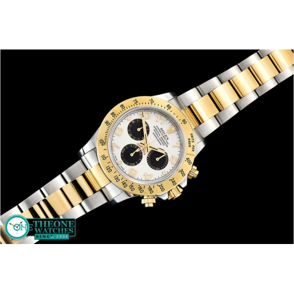 Rolex - Daytona 116523 YG/SS White Num OMF A7750 Mod