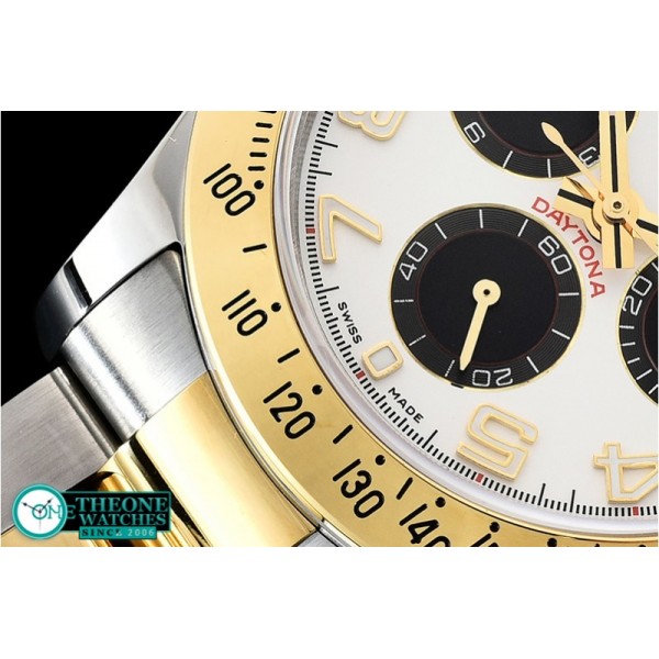 Rolex - Daytona 116523 YG/SS White Num OMF A7750 Mod