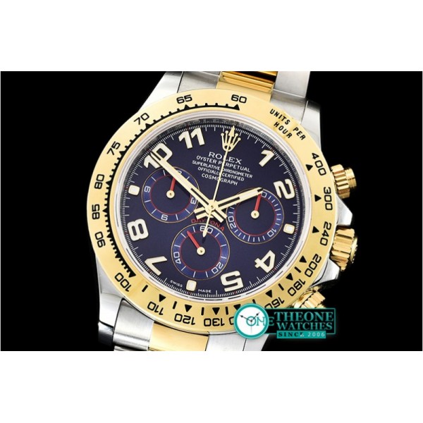 Rolex - Daytona 116523 YG/SS Blue Num OMF A7750 Mod