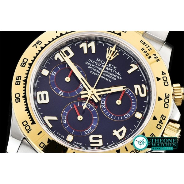 Rolex - Daytona 116523 YG/SS Blue Num OMF A7750 Mod