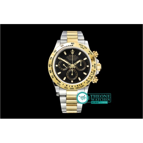 Rolex - Daytona 116523 YG/SS Black Stk OMF A7750 Mod