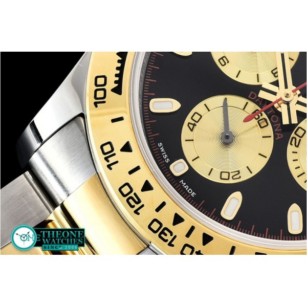 Rolex - Daytona 116523 YG/SS Blk/Gold Stk OMF A7750 Mod