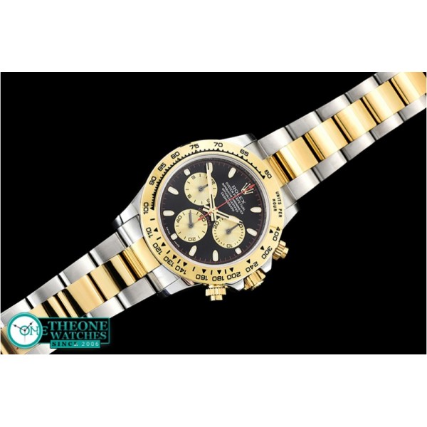 Rolex - Daytona 116523 YG/SS Blk/Gold Stk OMF A7750 Mod