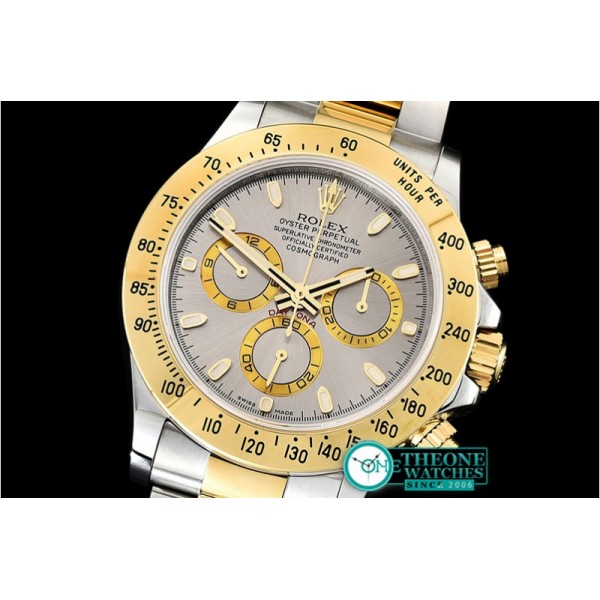 Rolex - Daytona 116523 YG/SS Grey Stk OMF A7750 Mod