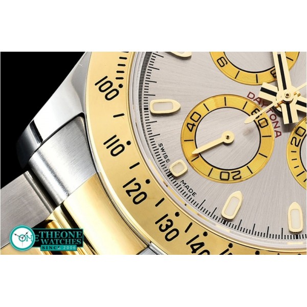 Rolex - Daytona 116523 YG/SS Grey Stk OMF A7750 Mod