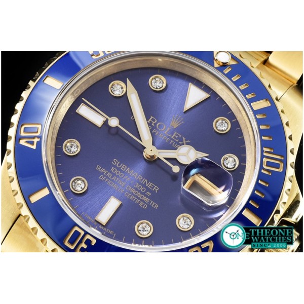 Rolex - Submariner 116618 Diam YG/YG Blue BP V2 SP Asia 3135