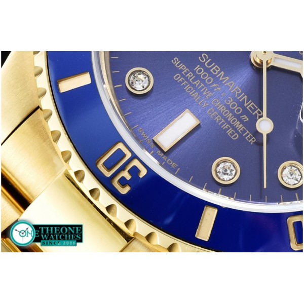 Rolex - Submariner 116618 Diam YG/YG Blue BP V2 SP Asia 3135