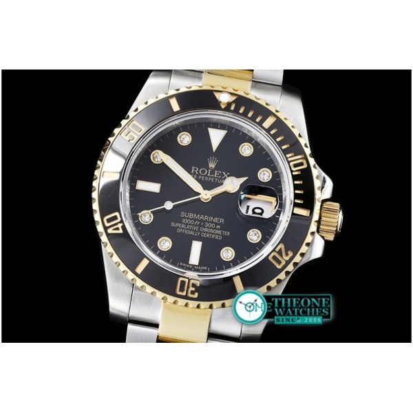 Rolex - Submariner 116613 Diam YG/SS Blk BP V2 SP Asia 3135