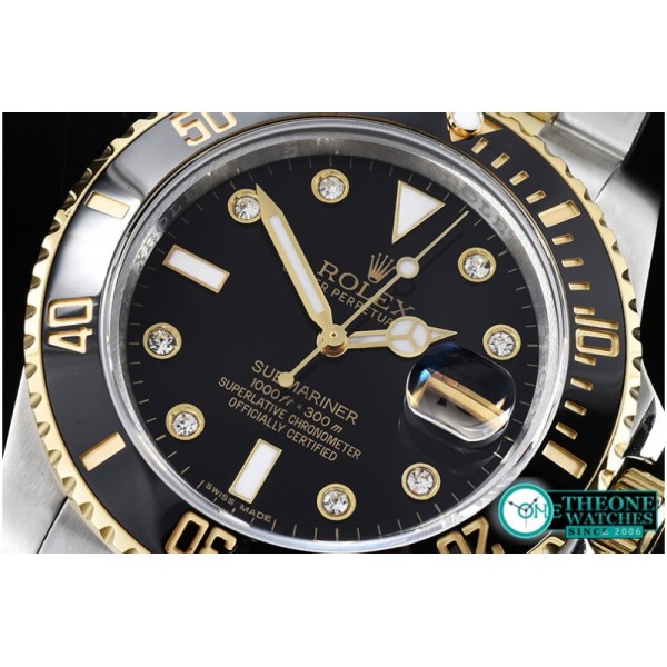 Rolex - Submariner 116613 Diam YG/SS Blk BP V2 SP Asia 3135