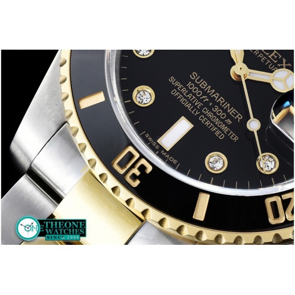 Rolex - Submariner 116613 Diam YG/SS Blk BP V2 SP Asia 3135