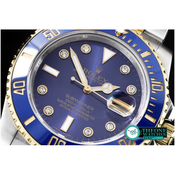 Rolex - Submariner 116613 Diam YG/SS Blue BP V2 SP Asia 3135