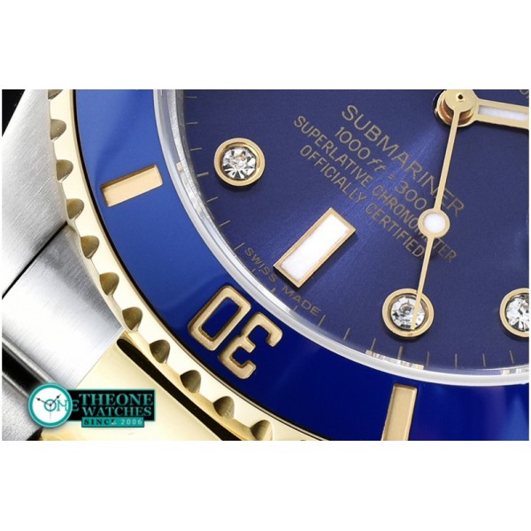 Rolex - Submariner 116613 Diam YG/SS Blue BP V2 SP Asia 3135