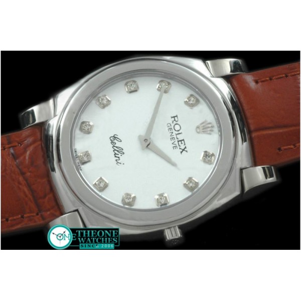 Rolex - Cellini SS/LE Silver Diam Swiss Quartz