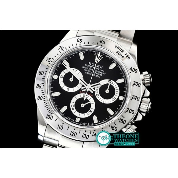 Rolex - Daytona 116520 SS/SS Black 904L Noob Asia 4130 Mod