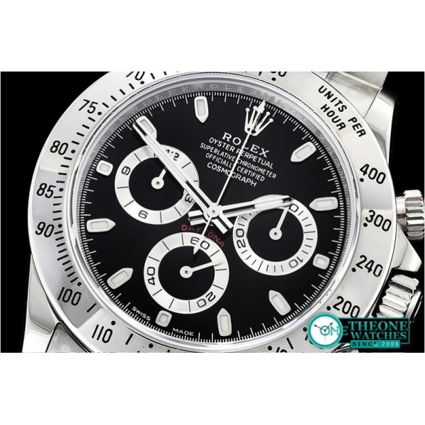 Rolex - Daytona 116520 SS/SS Black 904L Noob Asia 4130 Mod