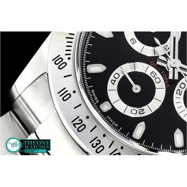 Rolex - Daytona 116520 SS/SS Black 904L Noob Asia 4130 Mod