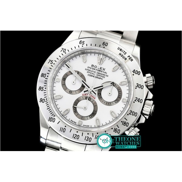 Rolex - Daytona 116520 SS/SS White 904L Noob Asia 4130 Mod