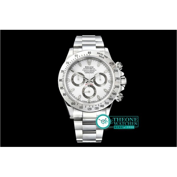 Rolex - Daytona 116520 SS/SS White 904L Noob Asia 4130 Mod