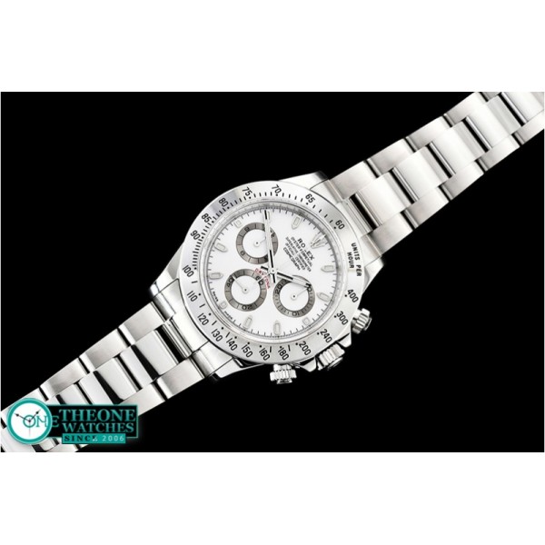 Rolex - Daytona 116520 SS/SS White 904L Noob Asia 4130 Mod