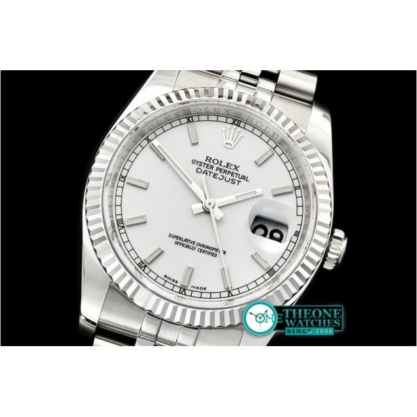 Rolex - DJ 36mm Jub Flt 904L SS/SS Pearl Wht/Stk ARF A3135 Mod