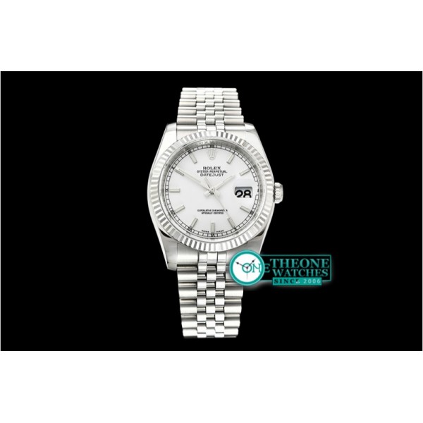 Rolex - DJ 36mm Jub Flt 904L SS/SS Pearl Wht/Stk ARF A3135 Mod