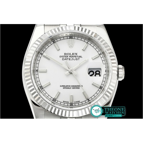 Rolex - DJ 36mm Jub Flt 904L SS/SS Pearl Wht/Stk ARF A3135 Mod