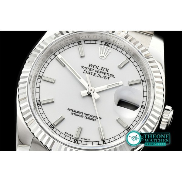 Rolex - DJ 36mm Jub Flt 904L SS/SS Pearl Wht/Stk ARF A3135 Mod