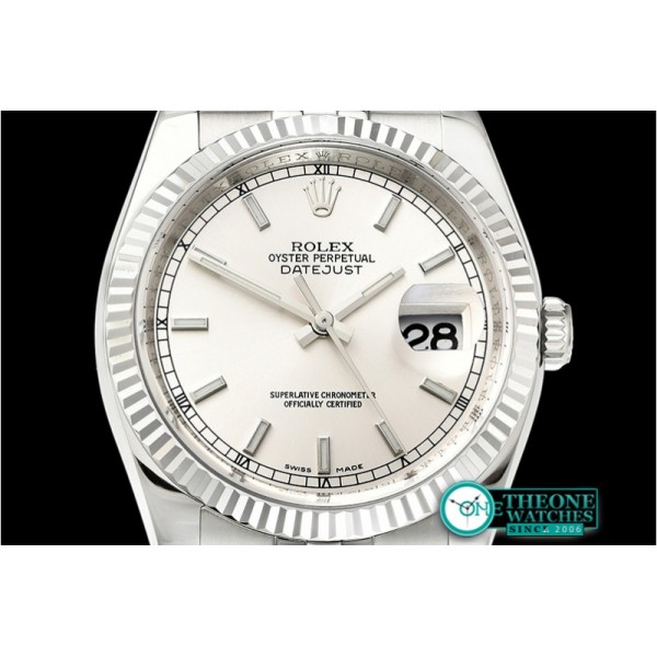 Rolex - DJ 36mm Jub Flt 904L SS/SS Silv Wht/Stk ARF A3135 Mod