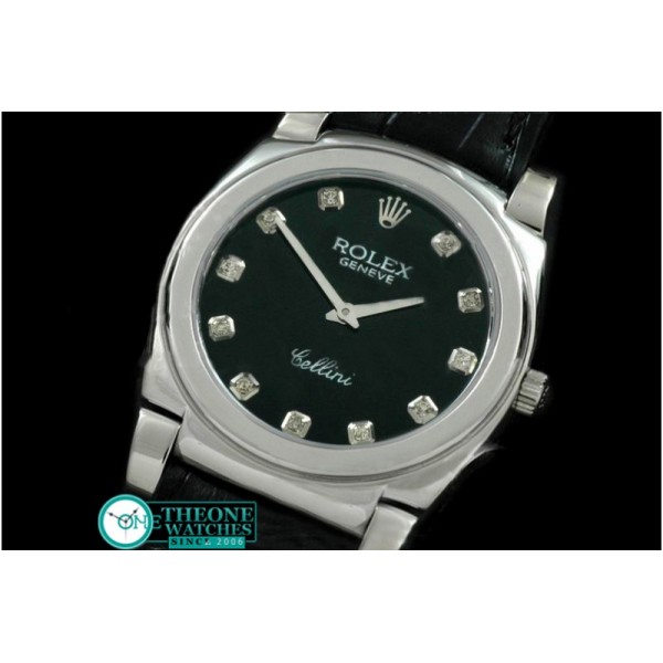 Rolex - Cellini SS/LE Black Diam Swiss Quartz