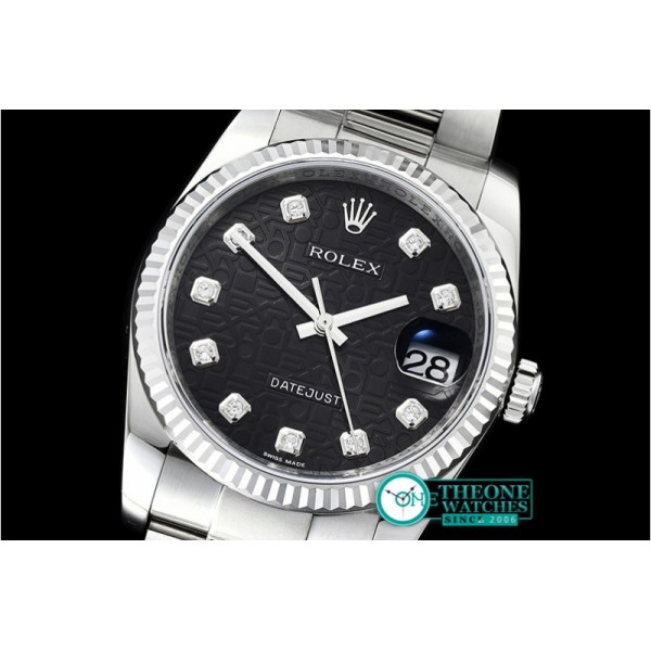 Rolex - DJ 116234 Flt 904L Oyst SS/SS Blk Diam DJF V2 A2824