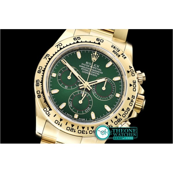 Rolex - Daytona 116518 YG/YG Green/Stk ARF V2 A4130 Mod